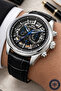 Leather Cord Automatic Mechanism Men's Wristwatch, Black with Bracelet Gift Sdslz001