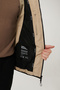 Men's Beige Hooded Water Repellent Windproof Inflatable Coat with Carrying Strap A32Y6041 - 6