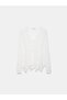 60433 Ecru Buttoned Peplum Lace Cardigan - 5