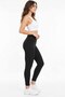 Women's High Waist Corded Fabric Leggings - Shaping / Sculpting Ribbed Leggings (Black & Brown) - 3