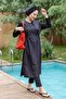 Women's Plain Black Fully Covered Hijab Swimsuit Long Set of 2 029 - 2