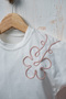 Girls Corduroy Floral Embroidered White T-Shirt and Bowknot Shorts 2-Piece Set - 8