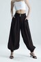 Bonita High Waist Buckle Pocketed Shalwar Brown Trousers - 2