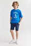 Boy's Tie-Waist Letter Print Shorts - 7
