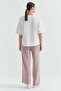 Women's Elastic Waist Sweat Bottoms with Side Stripe Detail - 8
