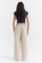 Women's Striped Detail Cotton Pants - 5
