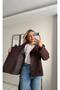 Mock Neck and Jacket Collar Premium Suede Trench Coat Jacket - 3