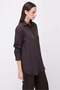 Women's Striped Oversize Shirt with Lace-Up Detail on the Sides - 3