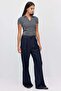 Women's Pleated Wide Leg Jeans - 4