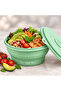 Mori 400 ml (1 Pc) Air-Tight Round Collapsible Silicone Storage Container and Bowl, Platinum Silicone, Bpa-Free, Microwave and Freezer Compatible, Green, Lm0012/20