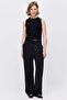 Women's Crew Neck Corded Fabric Bodysuit - 6