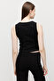 Women's Double Zipper Corded Fabric Bodysuit - 5