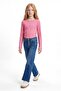 Girl's Collar Embellished Blouse with Shiny Stone Embroidery - 3