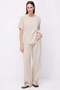 Women's Crew Neck Off-Shoulder Short Sleeve Linen Blouse - 6