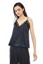 Satin Blouse with Lace Detail and Rope Straps - 3