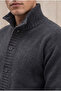 Torino 100% Acrylic Stand Collar Buttoned Men's Knitwear Cardigan - Smoked - 2