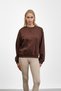 Brown Basic Three Thread Sweatshirt with Shoulder Detail - 5