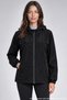 Women's Black Hooded Nova Fabric Lightweight and Durable Stylish Seasonal Water and Windproof Raincoat - 4