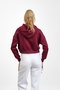 Burgundy Hooded Inside Sh Fleece-Lined Three Thread Sweatshirt - 4