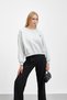 Gray Crew Neck Embroidered Three Thread Short O Oversized Sweat