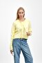 Yellow Collar Tied Buttoned Knitwear Cardigan - 4