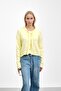 Yellow Collar Tied Buttoned Knitwear Cardigan