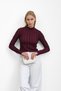 Plum Ruffle Detailed Mock Neck Blouse - 5