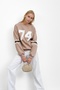 Mink Front and Arm Printed Three Thread Sweat - 5