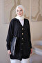 Black Cold Yarn Stone Knitwear Cardigan - 4