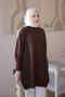 Brown Crew Neck Stone Embroidered Tunic - 4