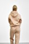 Beige Three-Thread Brushed Inside Compact Tracksuit Set - 5