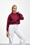 Burgundy Hooded Inside Sh Fleece-Lined Three Thread Sweatshirt - 5