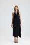 Luna Double-Breasted Tie-Back Black Dress