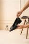 Women's Black Heeled Shoes - 2
