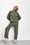 Khaki Modal Suit with Stone Detail on the Sides