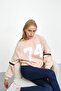 Salmon Front and Arm Printed Three Thread Sweat
