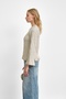 Stone Waist and Cuff Ruffled Knit Sweater - 3