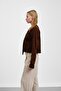 Brown Collar Tie-Up Buttoned Knitwear Cardigan - 3