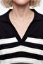 Women's Striped Polo Neck Sweater - 4