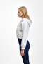 Gray Short Kangaroo Pocket Zippered Three Thread Sweat Cardigan - 2