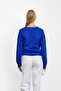 Cobalt Blue Double Pocket Zippered Knitwear Cardigan - 4
