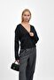 Black Double Pocket Zippered Knitwear Cardigan - 5