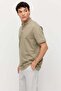 Men's T-Shirt with Buttoned Collar and Contrast Color Details - 4