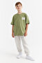 Boy's T-Shirt with Text Print Detail - 5