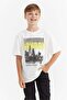 Boy's T-Shirt with Embossed Lettering Print Detail - 2