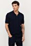 Men's Knitwear Polo Collar Ribbed T-Shirt - 3