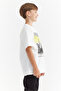 Boy's T-Shirt with Embossed Lettering Print Detail - 5