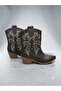 Coffee Embroidered Women's Cowboy Boots - 2