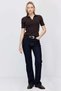 Women's Ribbed Polo Neck Knitwear T-Shirt - 5
