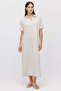Women's Polo Collar Maxi Dress with Pockets - 2
